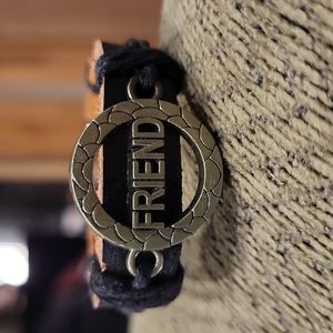 Friend Genuine Leather Adjustable Bracelet